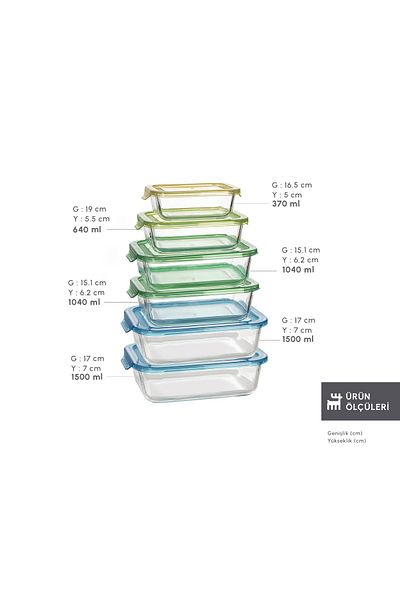 Karaca Lucy 6-Piece Glass Storage Container
