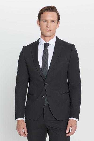 ALTINYILDIZ CLASSICS Férfi fekete Extra Slim Fit Slim Fit Fecskegallér öltöny