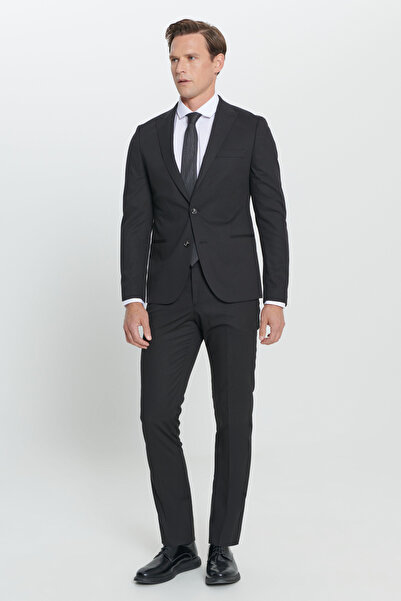 ALTINYILDIZ CLASSICS Erkek Siyah Ekstra Slim Fit Dar Kesim Kırlangıç Yaka Takım Elbise