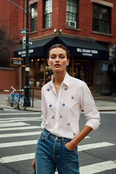 Trendyol Collection White over All Embroidery Detail Oversize Wide Fit Woven Shirt Twoss25Go00094
