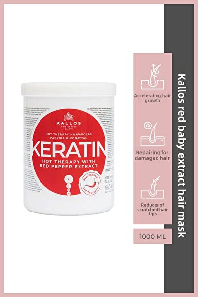 Kallos Cosmetics قناع العناية بالشعر بخلاصة الفلفل الأحمر من كالوس 1000 مل 61...