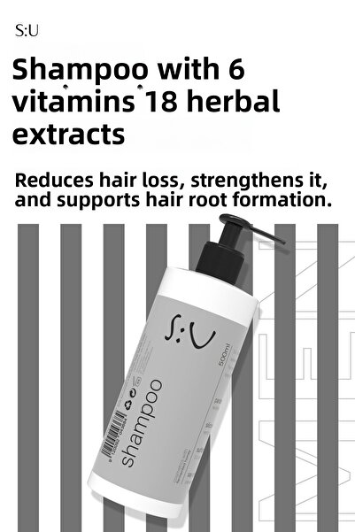 S:U شامبو العناية بالجسم للرجال 300 مل - شامبو رجالي بدون ملح، بارابين، سيليك...