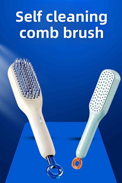 ZERO LAND فرشاة تدليك وفك تشابك الشعر ذاتية التنظيف من SPTRNS مع أزرار أوتوما...