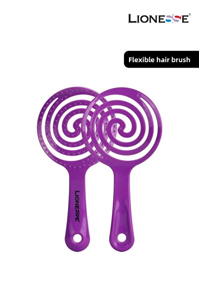Lionesse Three-Dimensional Hair Brush 6458 Purple – Flexible Structure, Quick Drying