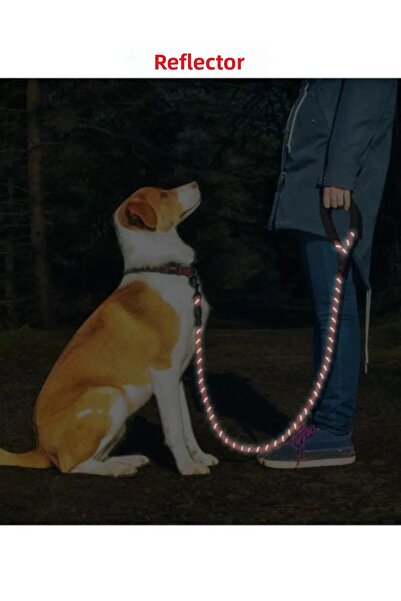 AYACO Red Reflective Dog Collar 130 cm Walking Rope for Large and Medium Dogs