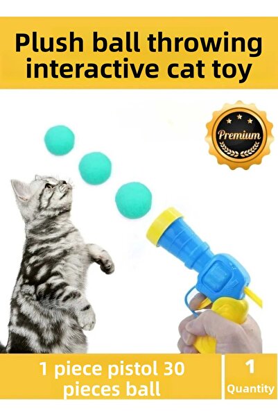 Mıncır Shop Plush Ball Throwing Interactive Cat Toy