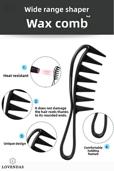 Lovendas Antistatic Carbon Wax Comb - Large Range Professional Comb