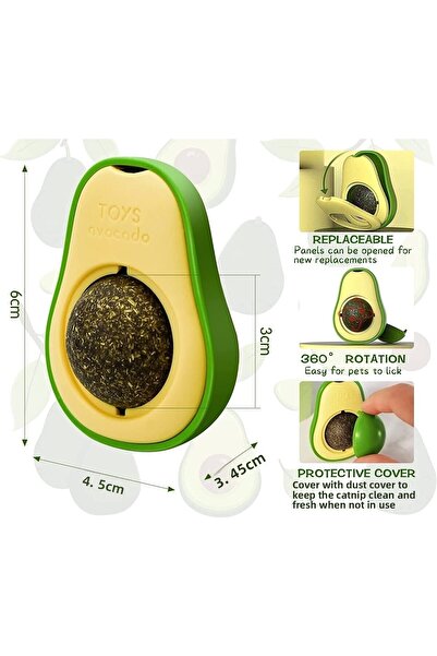 Milena Life كرة النعناع البري على شكل الأفوكادو، لعبة كرة عشب القطط النعناع ا...