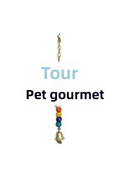 TUĞRA PET MARKET Wooden Beaded Bird Swing and Wooden Perch Bell Bird Toy