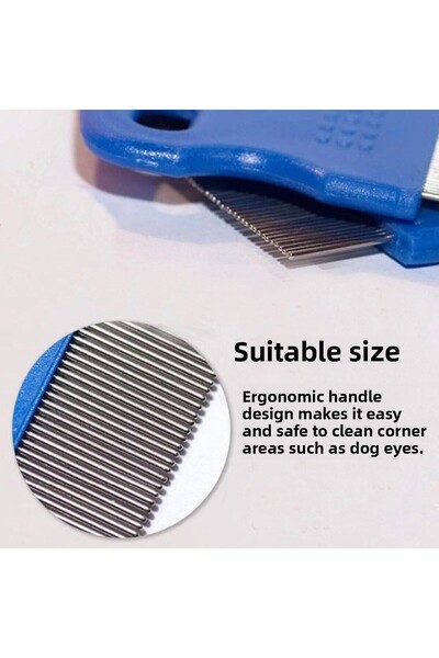 Go İthalat مشط للبراغيث للقطط والكلاب ومشط لبقع دم العين للكلاب (4940)