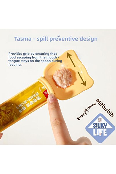 Silky Life - Cat Cream / Cake Spoon - Blue