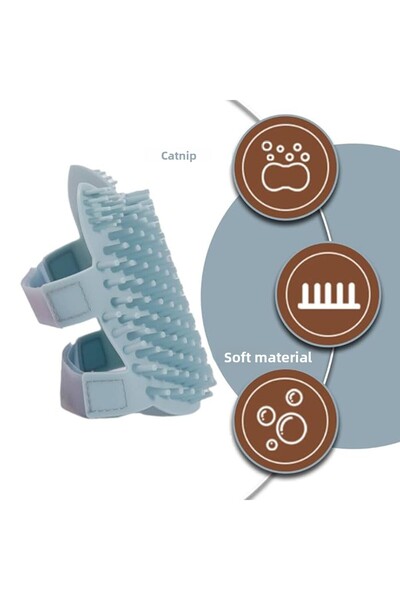 TEKNETSTORE Soft Silicone Cat Mint - Fixable, Scented Massage and Cleaning Bath Brush Toy