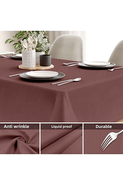 Evim Canvas Dusty Rose Liquid Proof Stain Resistant Tablecloth