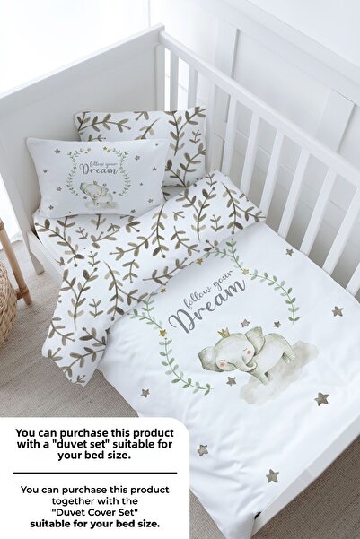 Tuğba Kuğu Damask Elephant Baby Size Fitted Sheet Set for Baby Series