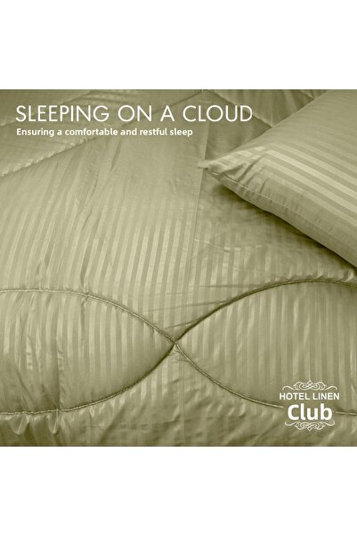 Hotel Linen Klub Stripe Comforter Set- Ultra Soft Brushed Microfiber Fabric, Soft Siliconized Fiber Filling