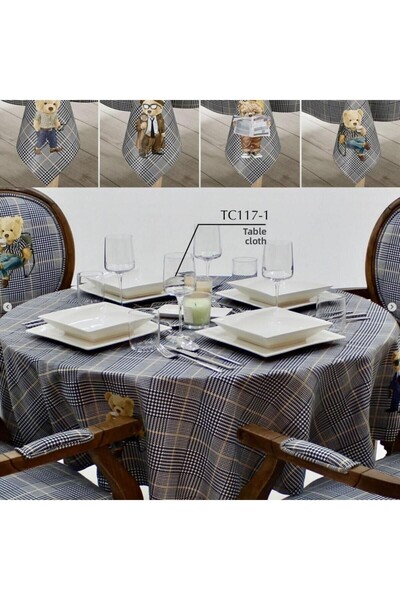 Adawall Teddy Round Tablecloth - (Fine Linen International Wash and Fade Certificate)