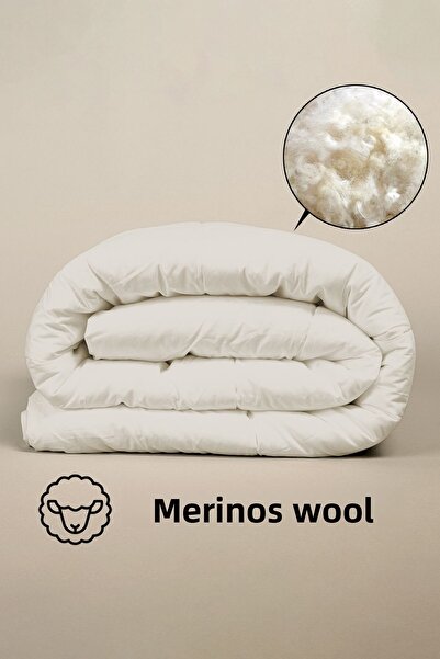 BEYAZLALE Double Lamb Wool 100% Natural Quilt | Organic Merino Wool Quilt with Special Bag