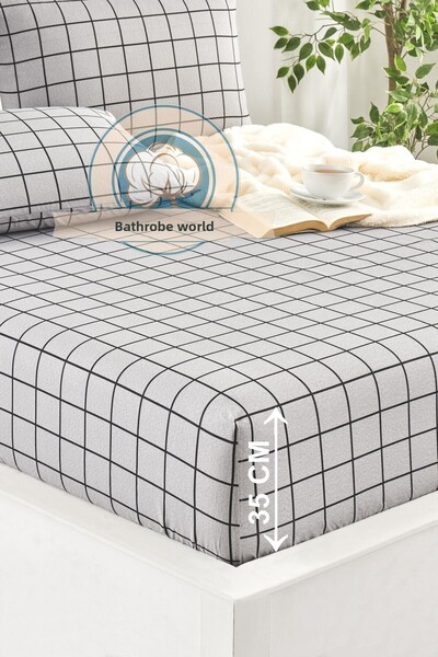 Touch Double 35 cm Fitted Sheet Set with Pillow Cover