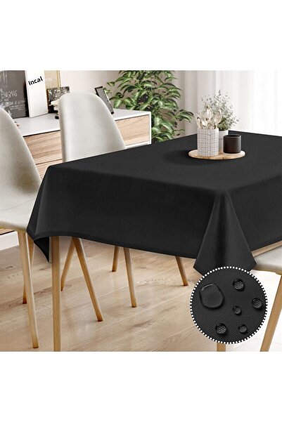 Evim Canvas Black Liquid Proof Stain Resistant Tablecloth