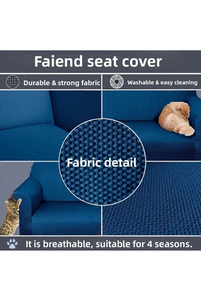 Faiend 3-Person Petrol-Blue Rubber Ballet - Sofa and Sofa Cover