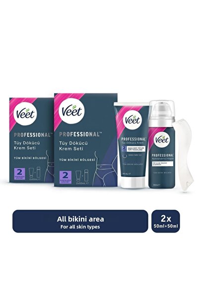Veet مجموعة بيكيني كريم إزالة الشعر الاحترافية - لجميع أنواع البشرة 50 مل + 5...