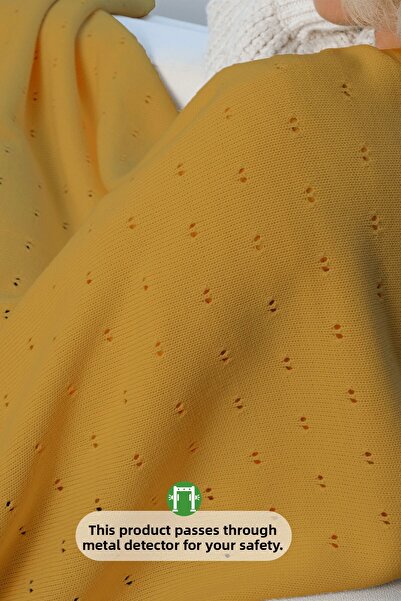 DALİSA Lightweight Breathable Knitted Tv Blanket - Seat Cover, Openwork Pattern