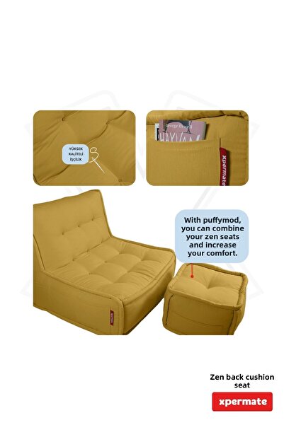 XPERMATE Back Cushion Seat Nordic Style Ergonomic Floor Seat Sitting Cushion with Backrest 80X60Hardal Zen