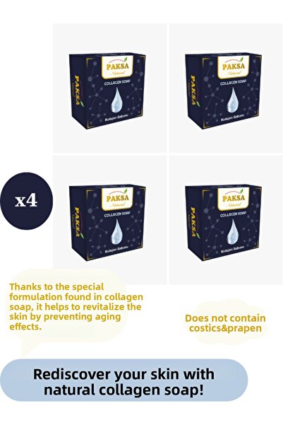 paksa | Natural Anti-aging Collagen Soap Anti-Aging 125 Gr (4 Pieces)