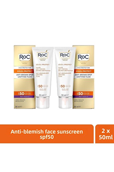 Roc Anti-Blemish Face Sunscreen - Spf50, 50ml x2