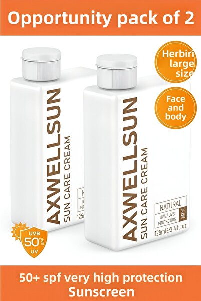 AXWELL حماية عالية - عامل حماية من الشمس 50+2 قطعة، كريم شمسي مرطب مضاد للعيوب