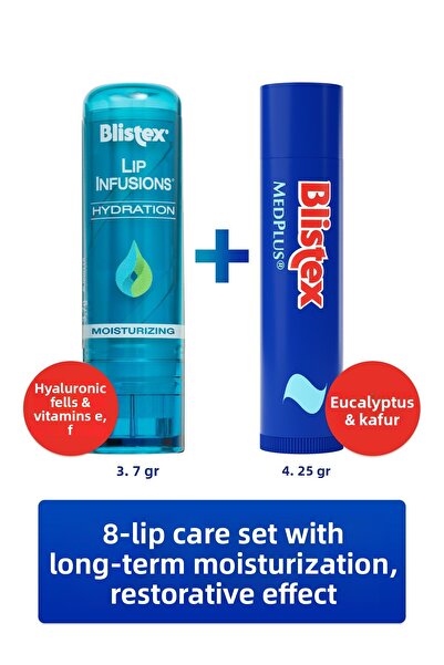 Blistex مرطب شفاه يدوم طويلاً، ترطيب + إصلاح للشفاه الجافة والمتشققة، عصا Med...