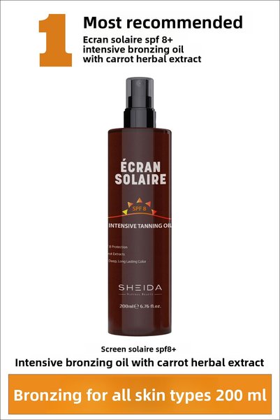 Sheida Natural Beauty - Intensive Bronzing Sun Oil SPF 8, Carrot Extract, Lon...
