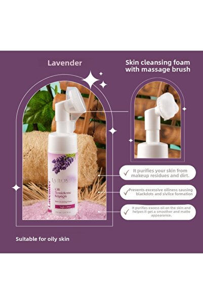 LAROSSA رغوة تنظيف البشرة مع فرشاة التدليك (لافندر)