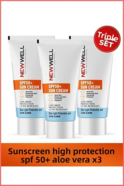 New Well High Protection 3X Sun Cream - Spf 50 (Aloe Vera)