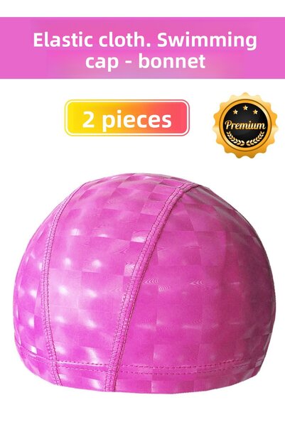 Carlburn Căciulă de înot impermeabilă și șapcă elastică din pânză - Set de 2 ...