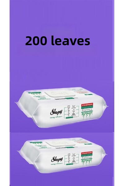 Sleepy 200 ورقة منشفة تنظيف الأسطح المضافة بالصابون الأبيض - سهلة التنظيف