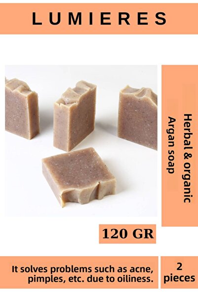 Lumieres سلسلة خاصة 100% من صابون الأرغان العشبي الطبيعي المعطر لحب الشباب وا...