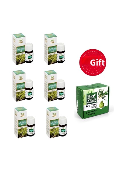 Bio Vitals هدية 20 مل 6 قطع زيت شجرة الشاي - 125 جرام صابون