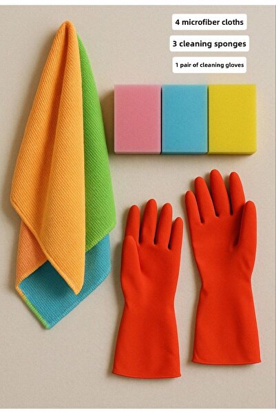 Metler 8 Piece Colorful Kitchen and Household Cleaning Set, Microfiber Cloth,...