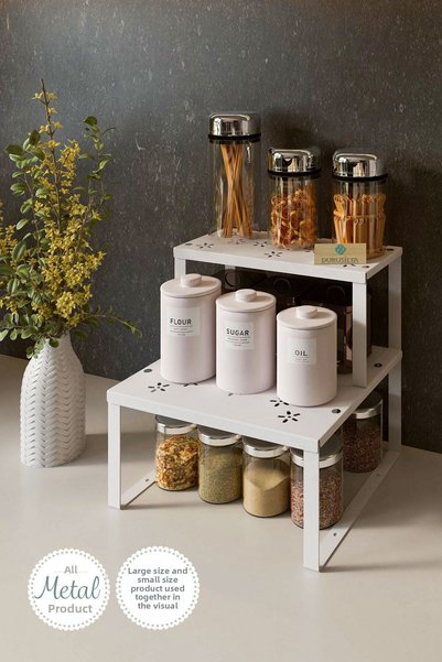 Durusilya Mobilya Metal Cabinet Shelf Organizer Small Size Countertop Organizer Metal Organizer