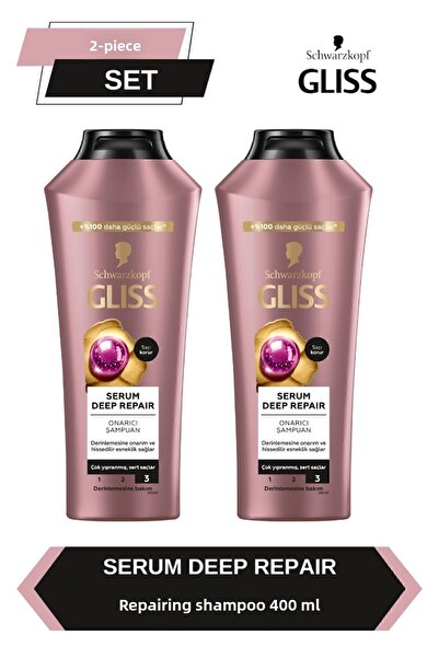 Gliss Deep Repair Serum Repair Shampoo - 400ml X 2 Pieces
