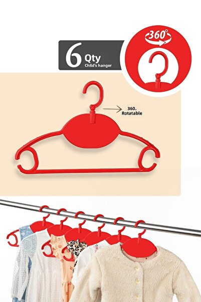 Meleni Baby 6 قطع شماعات ملابس أطفال بلاستيكية قابلة للدوران 360 درجة باللون ...