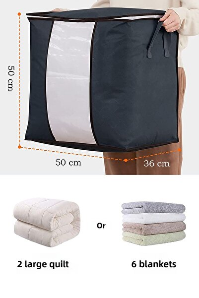 REKHOME 6 Pieces Window Gray Pillow Quilt Sweater Hurcu / 50x50x36