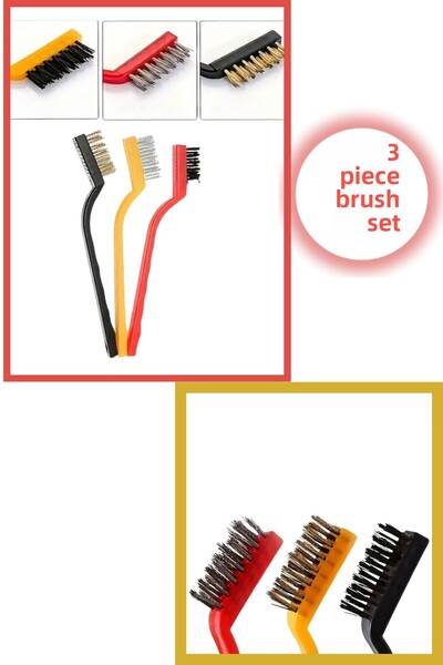 VANCL 3 Pieces Cooker Oven Barbecue Grill Airfryer Cleaning Wire Rust Removal Brush 3 Pieces Oil Cleaning Brush