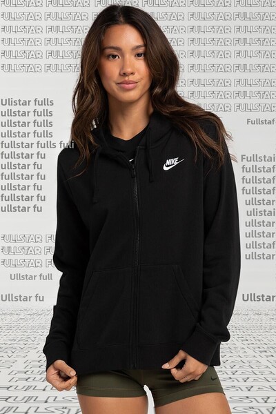 Nike Спортно облекло Черен суичър с цип и качулка с цип, черен
