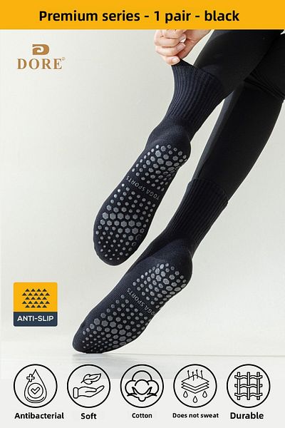 Dore Original Premium Model Extra Strengthened Anti-Slip Pilates and Yoga Socks with Sweat-Absorbent Towel Base