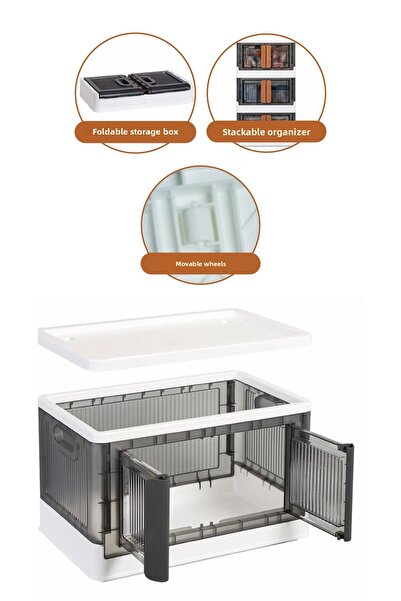 Vienev 2-Piece Anthracite Organizer Cabinet Set - Multi-Purpose and Folding