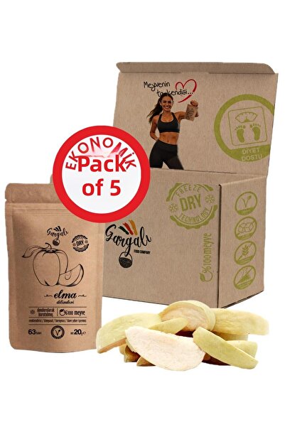 gargalı التفاح - رقائق الفواكه المجففة بالتجميد - شرائح التفاح من الشركة المصنعة 20 جم × 5 عبوات