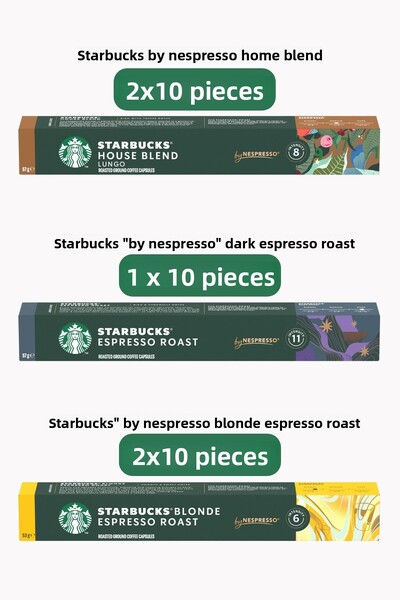 Starbucks Nespresso Compatible Capsule House Blend 20-Pack, Dark Espresso 10-...