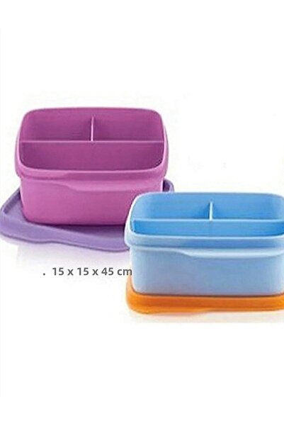 Tupperware 2 Pieces 550 Ml 3 Compartment Lunch Box